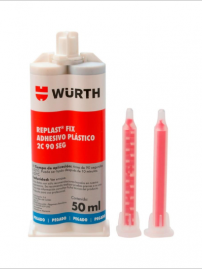WÜRTH REPLAST FIX Adhesivo Plástico 2C - Pegamento Bicomponente para Plásticos