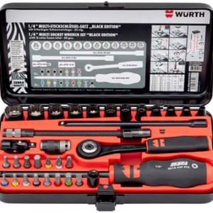 Wurth Black Edition, Juego de Llaves de Vaso de Trinquete, 34 Piezas