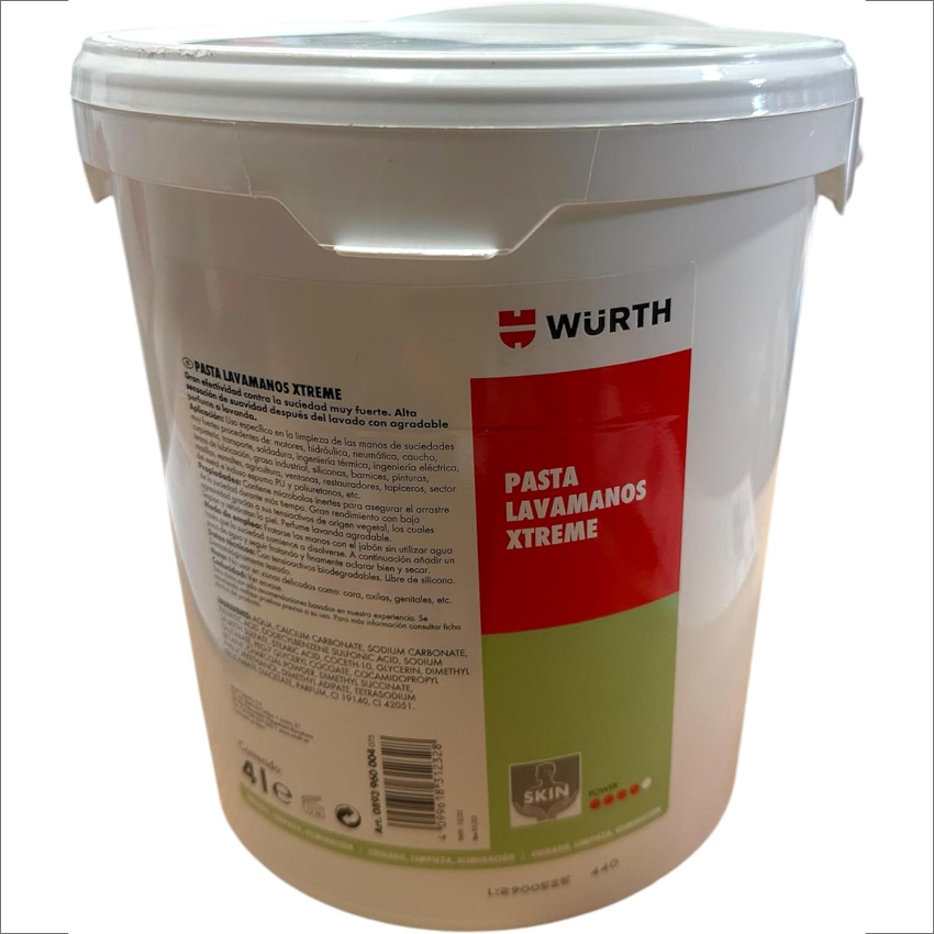 WURTH Pasta Lavamanos Xtrem 4L, limpiador de Manos industrial.