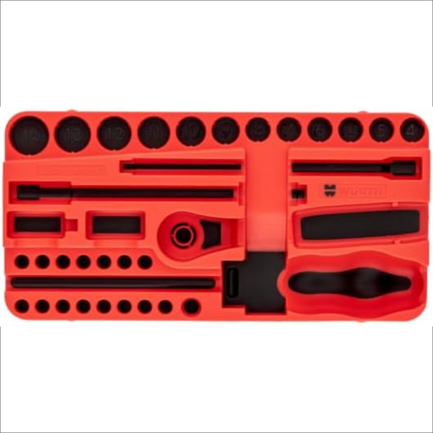 Wurth Black Edition, Juego de Llaves de Vaso de Trinquete, 34 Piezas - Imagen 2