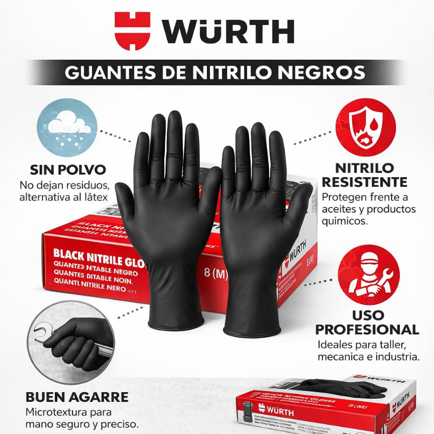 WURTH Guantes de Nitrito Desechables - Imagen 2