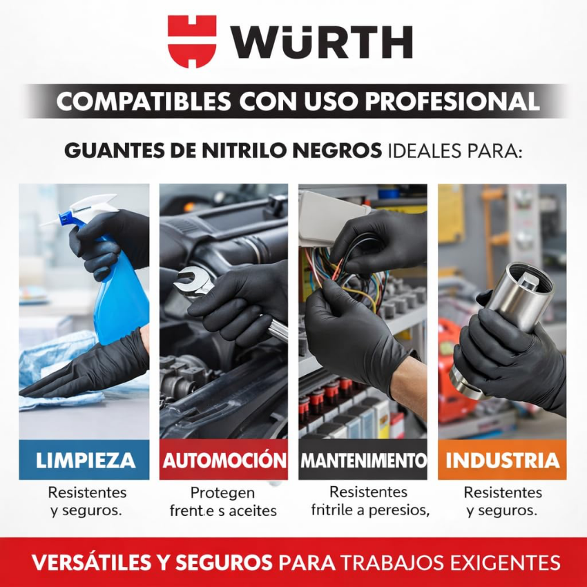 WURTH Guantes de Nitrito Desechables - Imagen 3